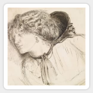 Found - Study for the Head of the Girl by Dante Gabriel Rossetti Sticker